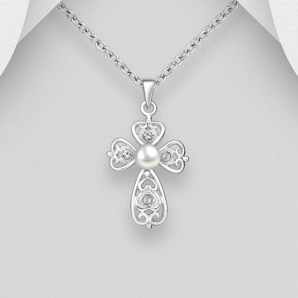 White pearl cross